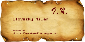 Ilovszky Milán névjegykártya