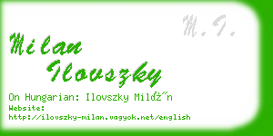 milan ilovszky business card